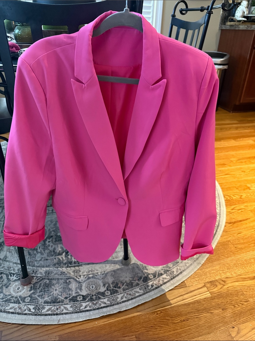 Bright Pink Single-Button Women's Blazer